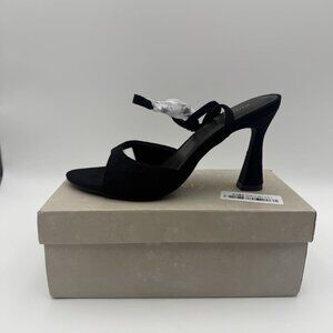 Susanny Black Suede Dress Heel Sandal Womens 9 NFH01
